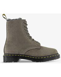 Dr. Martens - 1460 Serena Faux Fur-lined Leather Ankle Boots - Lyst
