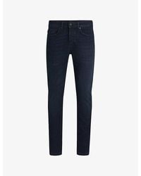 BOSS - Straight-Leg Slim-Fit Stretch-Denim Jeans - Lyst