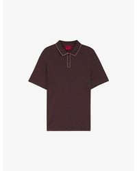 HUGO - Contrast-Piping Cotton-Jersey Polo Shirt - Lyst