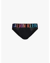 Calvin Klein - Branded-waistband Low-rise Stretch-cotton Briefs Xx - Lyst