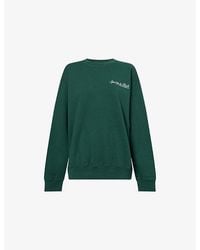 Sporty & Rich - Logo-Print Crewneck Cotton Sweatshirt - Lyst