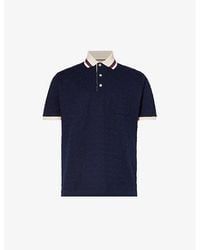 Gucci - Monogram-pattern Striped-trim Stretch-cotton Polo Shirt X - Lyst