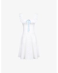 House Of Cb - Mathilde Broderie-Anglaise Stretch-Cotton Midi Dress - Lyst