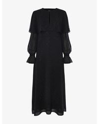 Whistles - Cape Hot-Fix Woven Midi Dress - Lyst