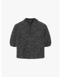 AllSaints - Anabel Short-Sleeved Knitted Polo Top - Lyst