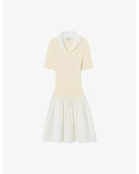Claudie Pierlot - Two-In-One Knitted And Cotton Mini Dress - Lyst