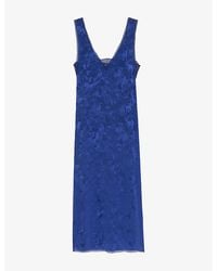 Zadig & Voltaire - Renzo Jacquard V-Neck Silk Midi Dress - Lyst