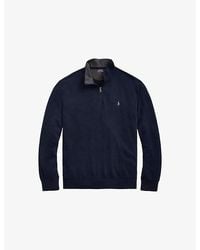 Polo Ralph Lauren - Brand-Embroidered Half-Zip Cotton-Blend Sweatshirt - Lyst