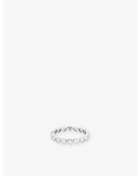 Astrid & Miyu - Bezel Heart Eternity Rhodium-Plated Sterling- And Cubic Zirconia Ring - Lyst