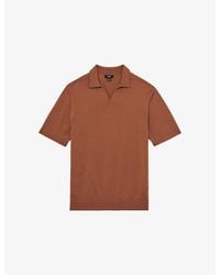 Reiss - Duchie Open-Collar Short-Sleeve Merino-Wool Polo - Lyst