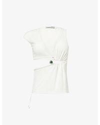 Christopher Esber - Droplet Crystal Ruched Stretch-Jersey Tank Top - Lyst