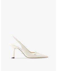 Jimmy Choo - Amita 85 Patent Leather Slingbacks - Lyst