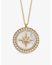 Astley Clarke - Polaris Large 18Ct, Mother-Of-Pearl And Sapphire Locket Necklace - Lyst