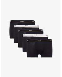 BOSS - Branded Waistband Stretch-Cotton Boxer Trunks - Lyst