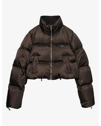 Prada - Re-Nylon Hooded Cropped Down Jacket - Lyst