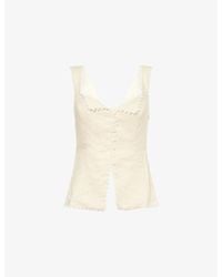 Reformation - Viola Crotchet-Trim Linen Top - Lyst