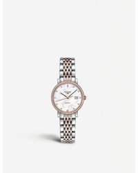 Longines - L43105887 Elegant Collection 18ct Rose-gold, 0.435ct Diamond And Stainless-steel Automatic Watch - Lyst