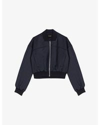 Maje - Cropped Woven Bomber Jacket - Lyst