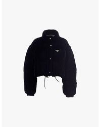 Prada - Convertible Cropped Velvet-Down Jacket - Lyst