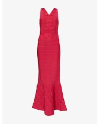 Hervé Léger - The Phoebe Gown Sleeveless Stretch-Knitted Maxi Gown - Lyst