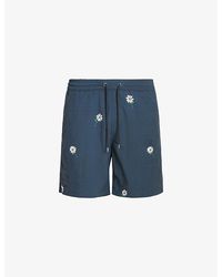 AllSaints - Daisical Floral-print Elasticated-waist Woven Swim Shorts - Lyst