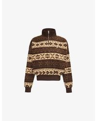 Polo Ralph Lauren - Graphic-Pattern Quarter-Zip Recycled-Polyester Blend Fleece Sweatshirt - Lyst
