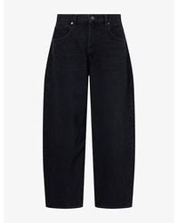 GOOD AMERICAN - Vintage Barrel-Leg Ankle Denim Jeans - Lyst