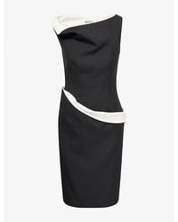 RÓHE Frames - Twisted Off-Shoulder Wool-Blend Midi Dress - Lyst