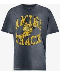 Amiri - Track Branded-print Cotton-jersey T-shirt - Lyst
