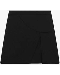 Reiss - Erin Front-split Linen Mini Skirt - Lyst