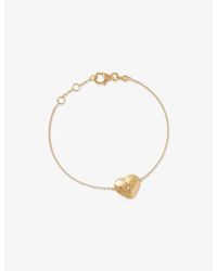 Astley Clarke - Biography Heart Locket 18Ct- Plated Sterling- And Sapphire Bracelet - Lyst
