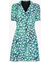 Whistles - Rowal Floral-print Short-sleeve Woven Mini Dress - Lyst