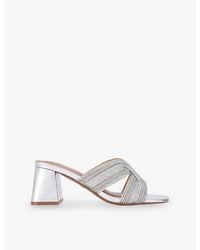 KG by Kurt Geiger - Pose Crystal And Pearl-Embellished Woven Heeled Mules - Lyst
