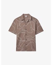 Reiss - Menton Swirl-embroidered Relaxed-fit Cotton Shirt - Lyst