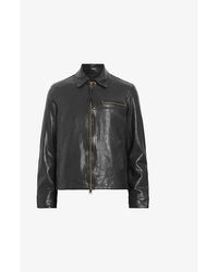 AllSaints - Miller Regular-Fit Leather Jacket - Lyst