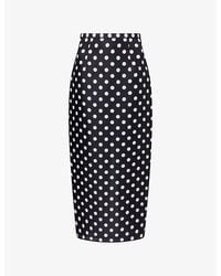 KHAITE - Winton Polka-Dot Silk Pencil Maxi Skirt - Lyst