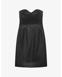 The Kooples - Strapless Corset-Effect Leather Mini Dress - Lyst