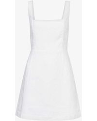 Posse - Skyla Square-neck Linen Mini Dress - Lyst