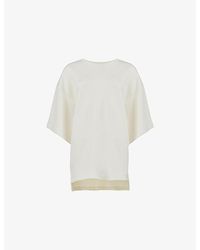 eem - French-Sleeve Relaxed-Fit Woven Top - Lyst