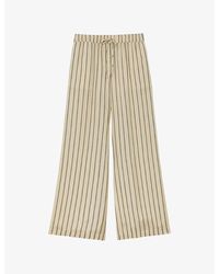 Reiss - Minnie Striped Wide-Leg Lyocell Trousers - Lyst