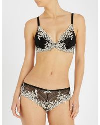 Wacoal Embrace Lace Stretch-lace Plunge Underwired Bra - Black