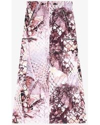 DIESEL - O-diamy Graphic-print Low-rise Woven Maxi Skirt - Lyst