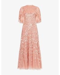 Needle & Thread - Freya Cape Tulle Ankle Gown - Lyst