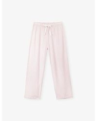 The White Company - Striped Relaxed-Fit Cotton Pyjama Bottoms - Lyst