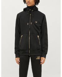 metallic double puff mens hoodie