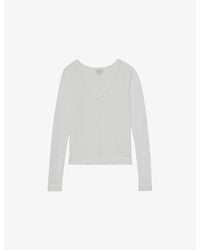 Reiss - Soraya V-Neck Woven Top - Lyst