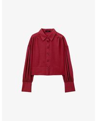 JOSEPH - Anais Cropped Wool-Blend Blouse - Lyst