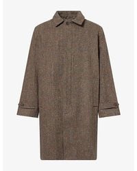 Palmes - Cedric Longline Tweed Wool Coat - Lyst