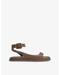 Reiss - Gabi Plait-Detail Leather Sandals - Lyst