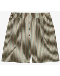 Claudie Pierlot - Striped Elasticated High-rise Cotton Shorts - Lyst